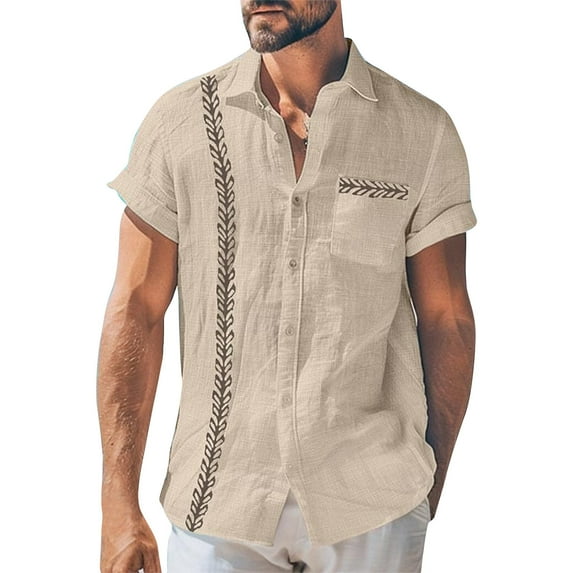 Yiaimeir Vintage Button Down Bowling Shirts Summer Short Sleeve Beach Shirt,Size M-4XL
