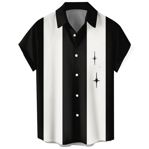 Yiaimeir Vintage Hawaiian Shirt For Men Summer Button Down Bowling Short Sleeve Shirt,Size M-4XL