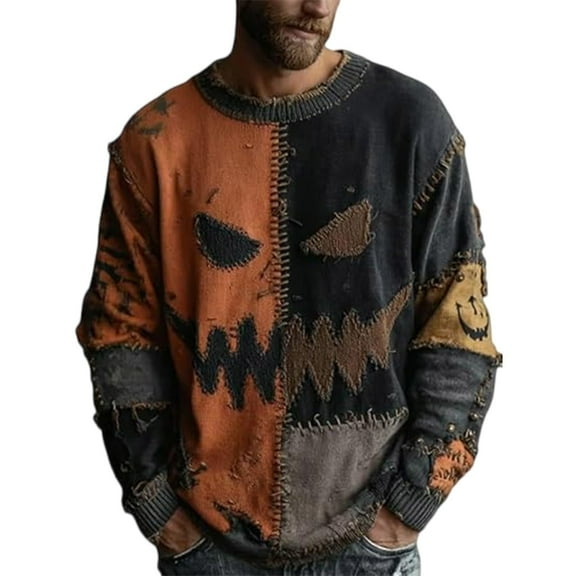 Yiaimeir Women’s Knitted Sweater with Cat Graphic Long Sleeve Pullover Loose Fit Casual Crewneck Soft Warm Top for Autumn Winter