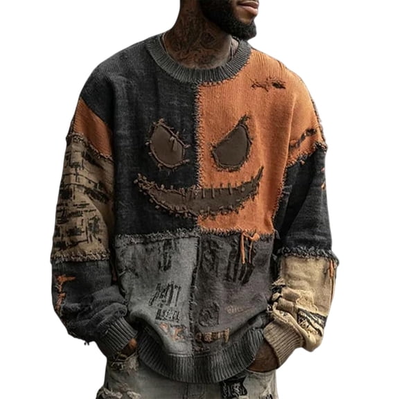 Yiaimeir Women’s Knitted Sweater with Cat Graphic Long Sleeve Pullover Loose Fit Casual Crewneck Soft Warm Top for Autumn Winter