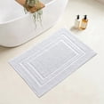 thumbnail image 1 of Yiannan 17x24 Inch Cotton Bath Rug, Soft Absorbent Non Slip Mat, Machine Washable Non Shedding, Fashionable Mat for Bathroom, Kitchen and Laundry,Light Gray, 1 of 8