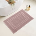 thumbnail image 1 of Yiannan 17x24 Inch Cotton Bath Rug, Soft Absorbent Non Slip Mat, Machine Washable Non Shedding, Fashionable Mat for Bathroom, Kitchen and Laundry,Pink, 1 of 8