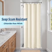 Yiannan Beige PEVA Shower Curtain Liner, Rustproof Grommets, Waterproof, 3 Magnets，36x72