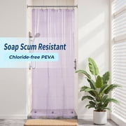 Yiannan Clear Purple PEVA Shower Curtain Liner, Rustproof Grommets, Waterproof, 3 Magnets，36x72