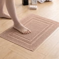 thumbnail image 1 of Yiannan 20x32 Inch Cotton Bath Rug, Soft Absorbent Non Slip Mat, Machine Washable Non Shedding, Fashionable Mat for Bathroom, Kitchen and Laundry,Mauve, 1 of 8