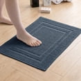 thumbnail image 1 of Yiannan 17x24 Inch Cotton Bath Rug, Soft Absorbent Non Slip Mat, Machine Washable Non Shedding, Fashionable Mat for Bathroom, Kitchen and Laundry,Navy Blue, 1 of 8