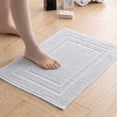 thumbnail image 1 of Yiannan 17x24 Inch Cotton Bath Rug, Soft Absorbent Non Slip Mat, Machine Washable Non Shedding, Fashionable Mat for Bathroom, Kitchen and Laundry,Light Gray, 1 of 8