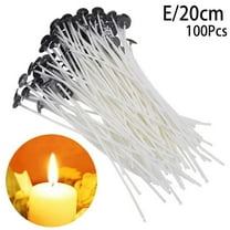 Yiasten 100pcs 8" Pre-Tabbed Candle Wicks, Cotton Core with Metal Tabs for DIY Soy Wax & Beeswax Candle Making Supplies