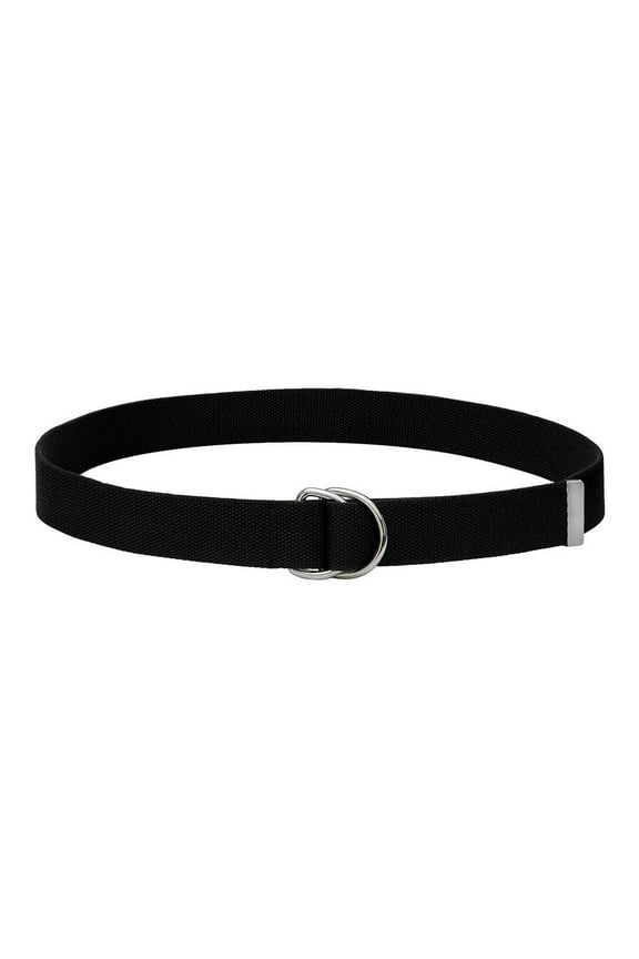 Metal double D-ring Canvas belt, Fashionable Clothing Accessory Unisex, Casual Business Style, Black,51"