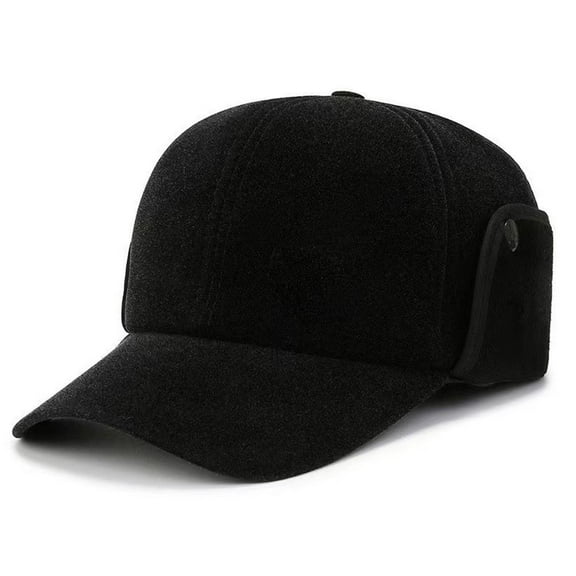 Yiasten Winter Middleaged and Elderly Mens Warm Baseball Hat, PU Leather Plush Insulation Cap