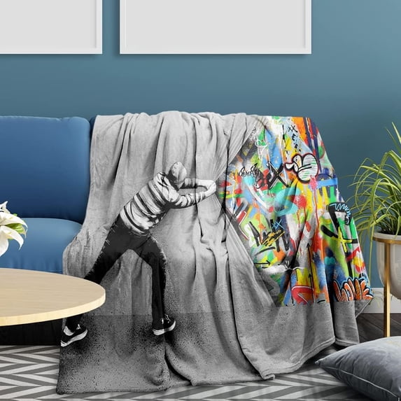 Yibo 100 Dollar Bills Pattern Print Blanket Flannel Soft and Comfortable Anti-static Bed Sofa Blanket