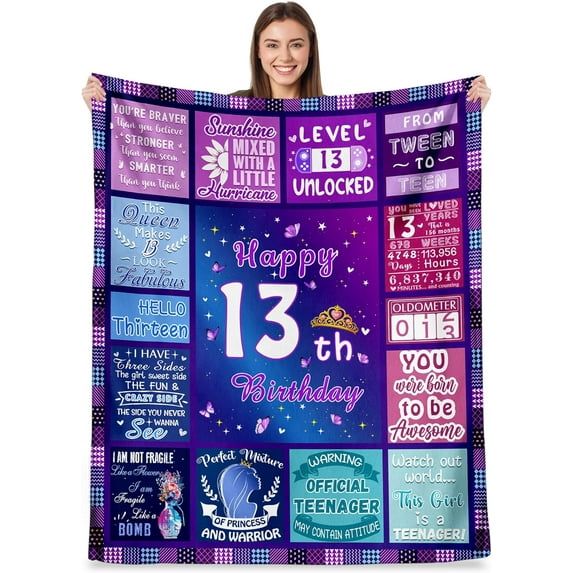 Yibo 13 Year Old Girl Birthday Gifts Blanket Flannel Soft and Comfortable Anti-static Bed Sofa Blanket