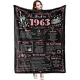 thumbnail image 1 of Yibo 40th Birthday Gifts for Women Blanket 80x60 es 40th Birthday Gift Ideas 40 Year Old Birthday Gifts for Women 40th for Women Sister Wife Mom Grandma Soft Warm Pink Blanket, 1 of 7