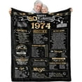 thumbnail image 1 of Yibo 50th Anniversary Blanket Gifts Gift for 50th Wedding Anniversary Golden 50 Years of Marriage Gifts for Couple Wife Husband Dad Mom Parents Grandpa Grandma Grandparents Back, 1 of 7