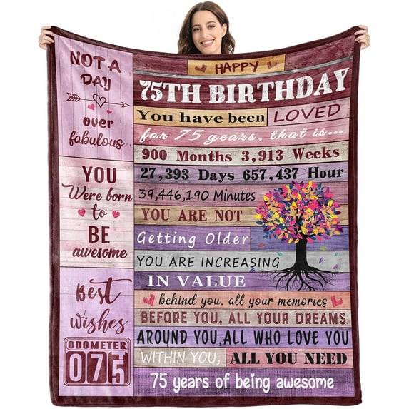 Yibo 80th Birthday Gifts Blanket Flannel Soft and Comfortable Anti-static Bed Sofa Blanket