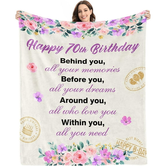 Yibo 80th Birthday Gifts for Women Blanket 80th Birthday Gifts Ideas 80th Birthday Decorations 80 Year Old Birthday Gifts for Women 1943 Birthday Gifts Blanket