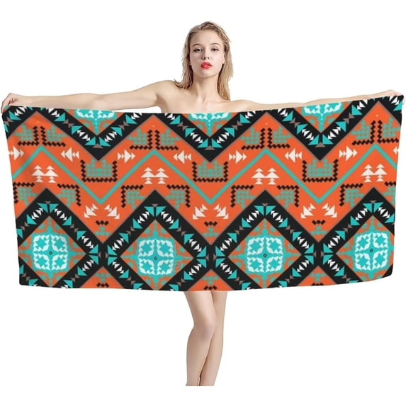 Yibo Aztec Tribal Horse Beach Towels Soft and Quick Dry Swim Pool Towels Comfortable Travel Bath Towel,Southwestern Style
