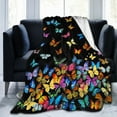 thumbnail image 1 of Yibo Beautiful Butterfly Blanket Flannel Soft and Comfortable Anti-static Bed Sofa Blanket, 1 of 7