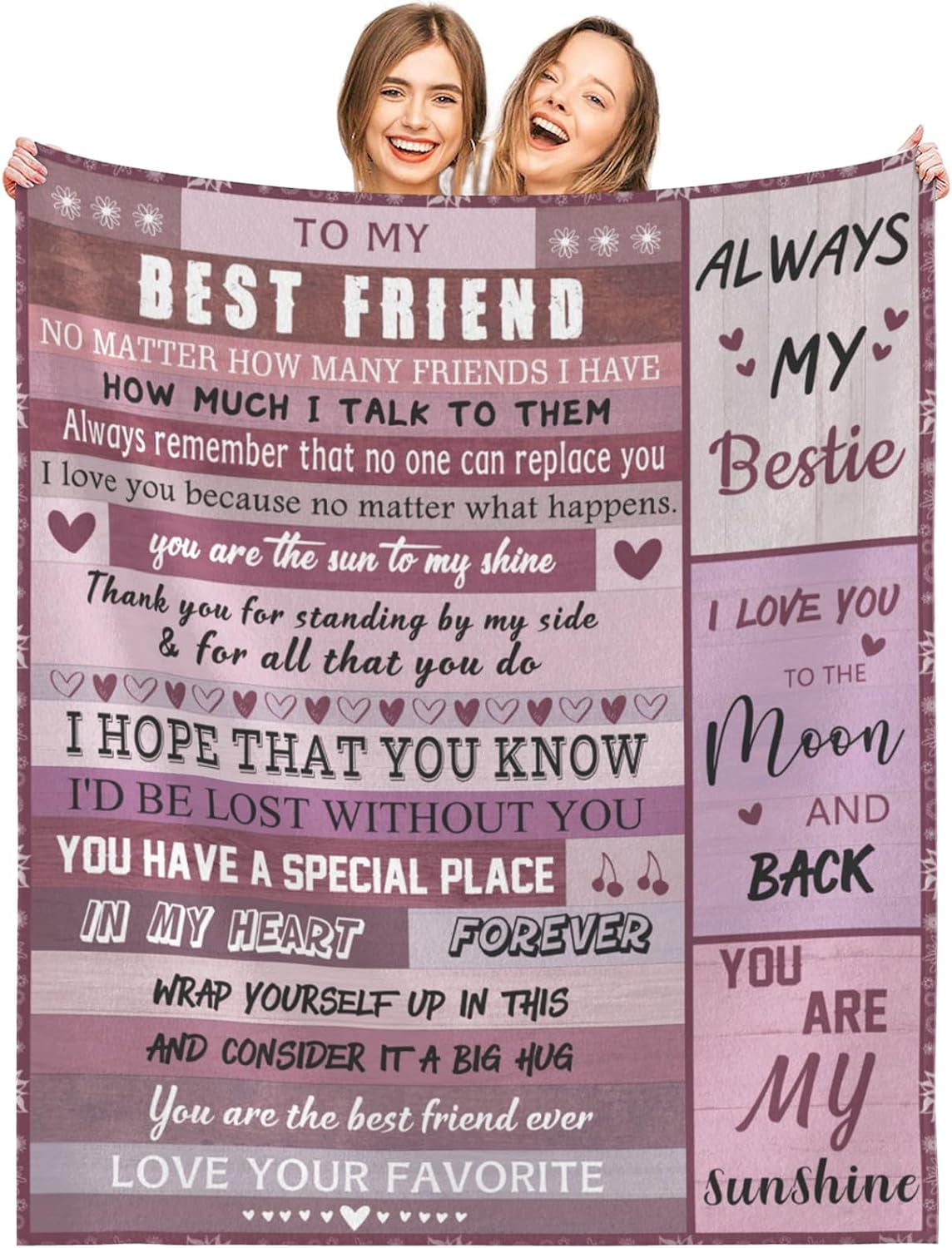 Personalized Best Friend Fleece Blanket - Custom Names & Hairstyle, Christmas/Birthday Gift For BFF, 50x60 Inches - View #9