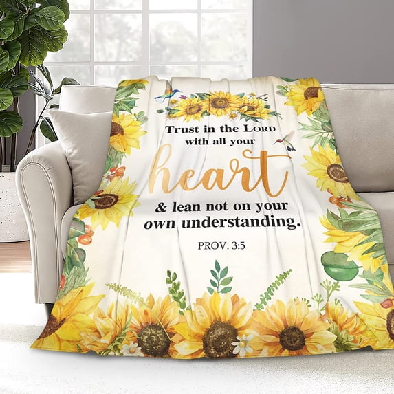 Yibo Bible Verse Blanket Flannel Soft and Comfortable Anti-static Bed Sofa Blanket