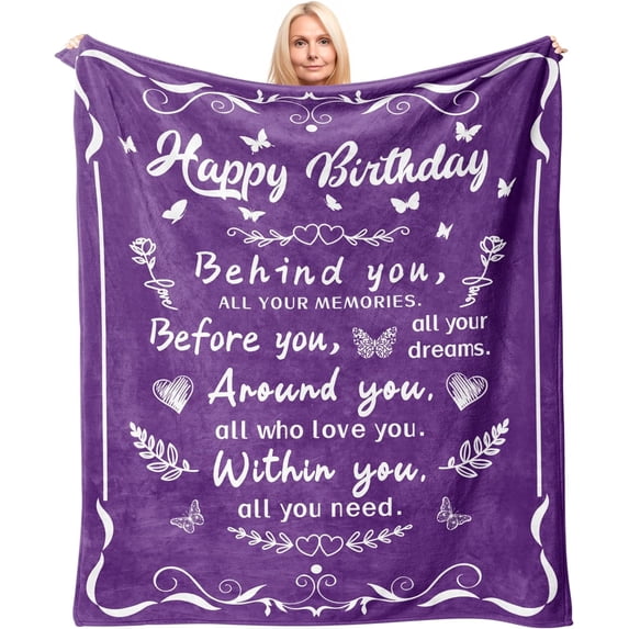 Yibo Birthday Gifts for Women Birthday Gift Ideas Birthday Decorations Women Soft Blanket