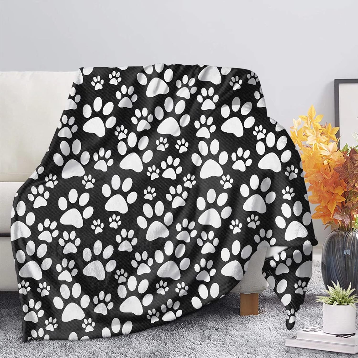 White And Black Polka Dot Print Blanket