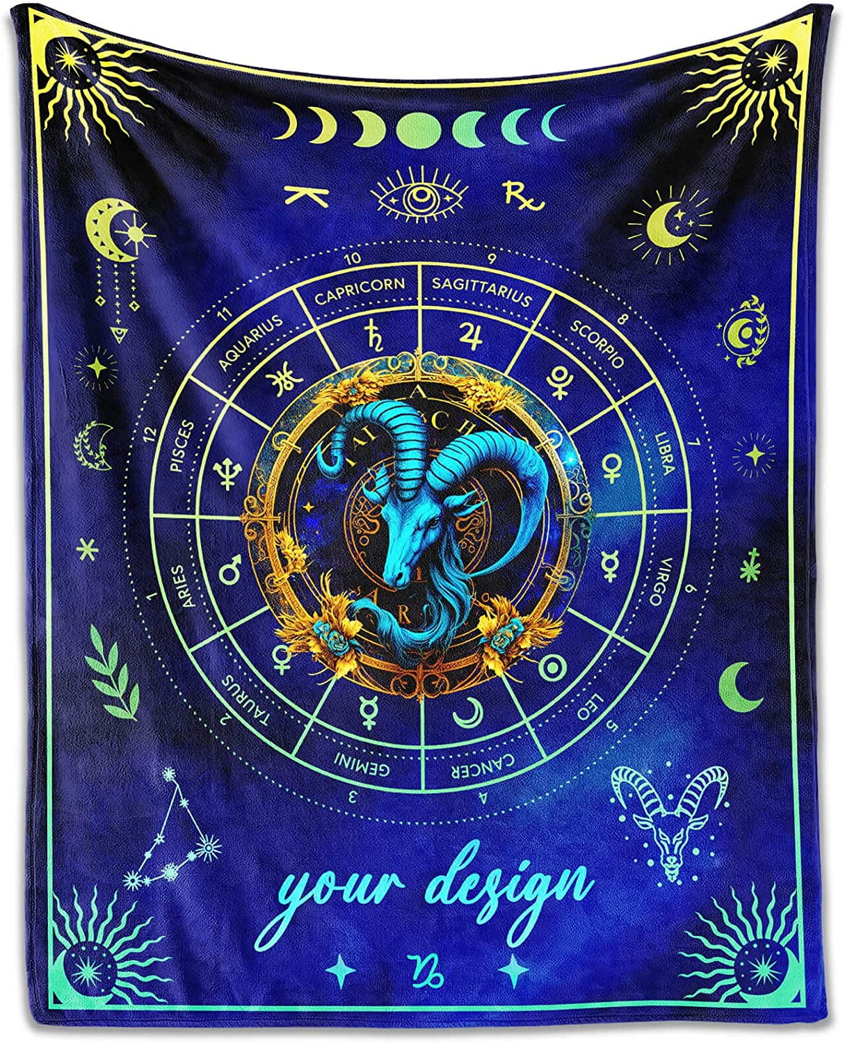 Yibo Blanket Gifts Rectangular Flannel Zodiac Blanket Cozy Blankets ...