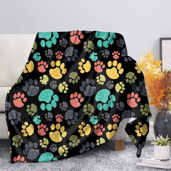 Yibo Blue Butterfly Sunflower Print Blanket Flannel Soft and Comfortable Anti-static Bed Sofa Blanket