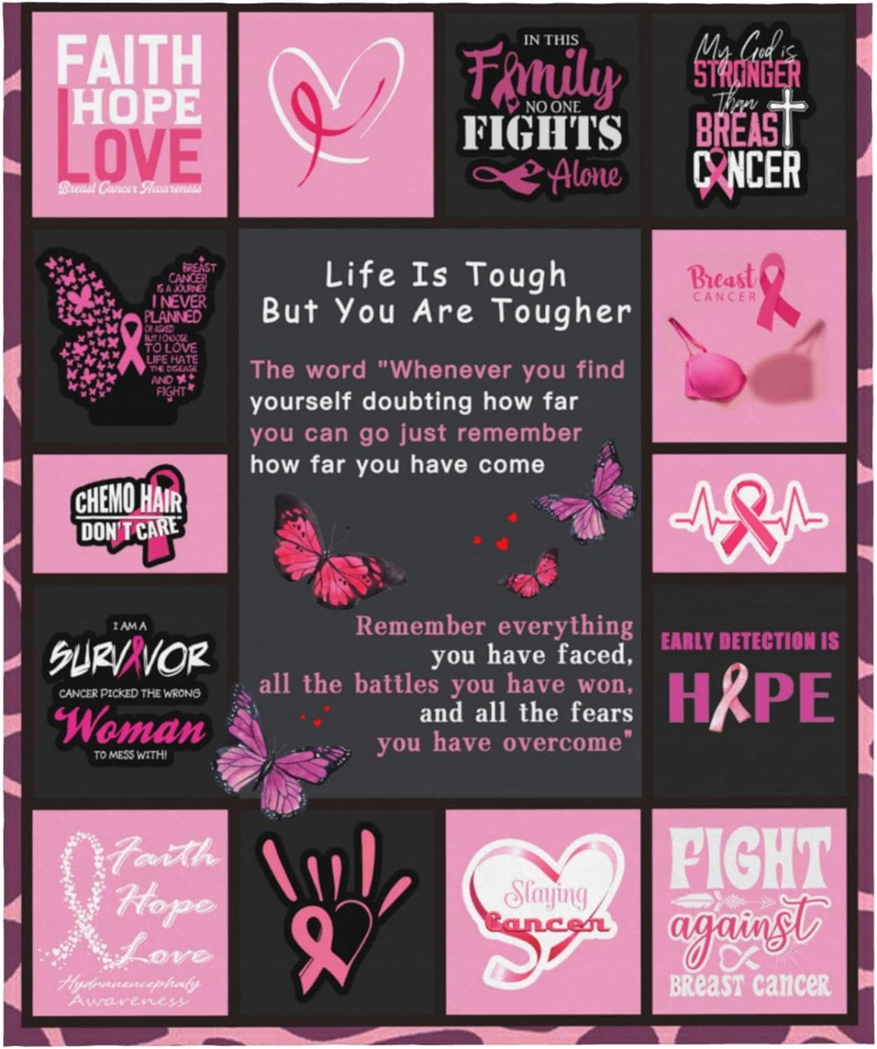 Yibo Breast Cancer Blanket Gifts for Women Get Well Soon Blanket Gifts