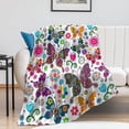 thumbnail image 1 of Yibo Butterfly Blanket Flannel Soft and Comfortable Anti-static Bed Sofa Blanket, 1 of 7
