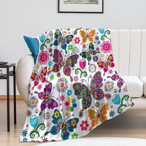 Yibo Butterfly Blanket Flannel Soft and Comfortable Anti-static Bed Sofa Blanket