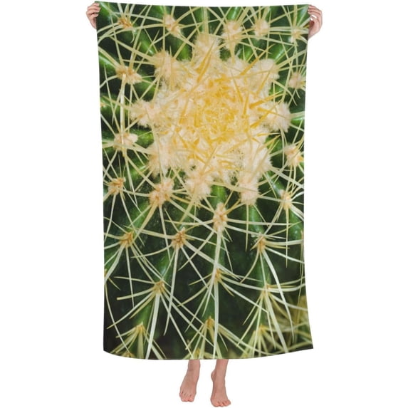 Yibo Cactus Theme Pattern Bath Towel Quick Dry Pool Towel Ultra Absorbent Towel Lightweight for Bathroom Outdoor Swimming