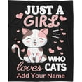 thumbnail image 1 of Yibo Cat Custom Name Blanket Flannel Soft and Comfortable Anti-static Bed Sofa Blanket, 1 of 9