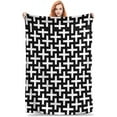 thumbnail image 1 of Yibo Checkered Plush Blanket Flannel Soft and Comfortable Anti-static Bed Sofa Blanket, 1 of 9