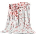 thumbnail image 1 of Yibo Cherry Blossom Blanket Flannel Soft and Comfortable Anti-static Bed Sofa Blanket, 1 of 7