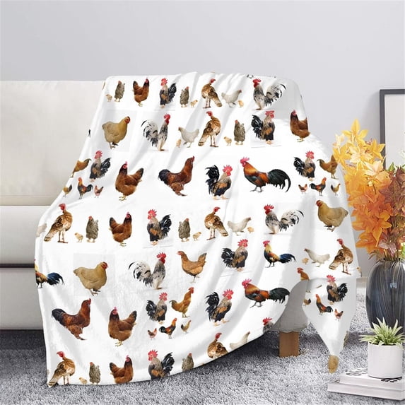 Yibo Chicken Printed Blanket Flannel Soft and Comfortable Anti-static Bed Sofa Blanket