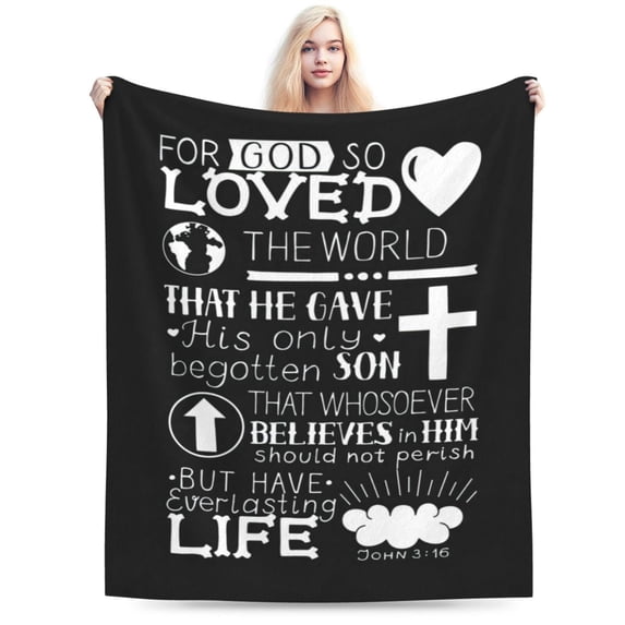 Yibo Christian Gift Blanket For God So Loved Religious Gift With Bible Scripture Birthday Gift For Women Mother Aunt Friend Sisters