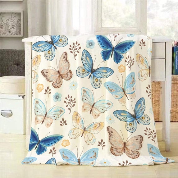 Yibo Colorful Butterfly Blanket Flannel Soft and Comfortable Anti-static Bed Sofa Blanket