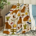thumbnail image 1 of Yibo Cute Capybara Blanket Flannel Soft and Comfortable Anti-static Bed Sofa Blanket, 1 of 7