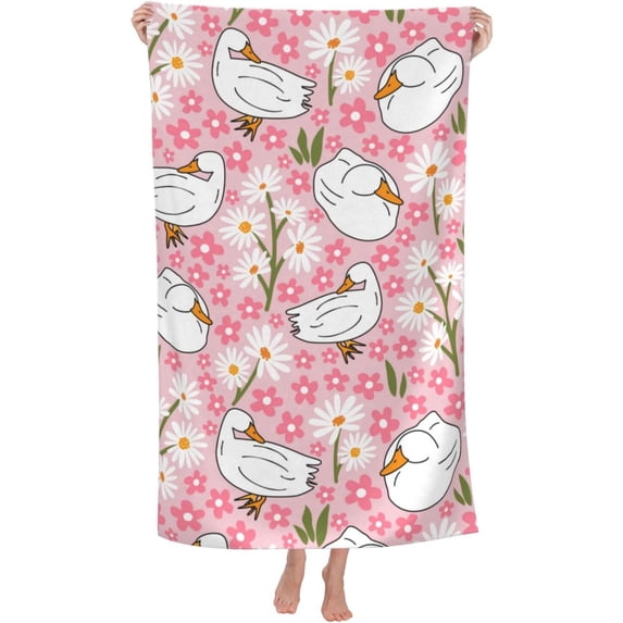 Yibo Cute Duck Beach Towel for Bathroom Outdoor Swimming