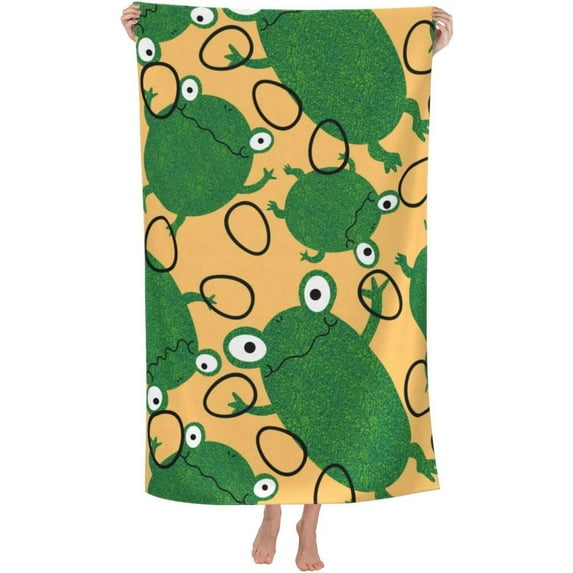 Yibo Cute Frog Theme Bath Towel Quick Dry Pool Towel Ultra Absorbent Towel Lightweight Shower Towel for Bathroom Outdoor Swimming