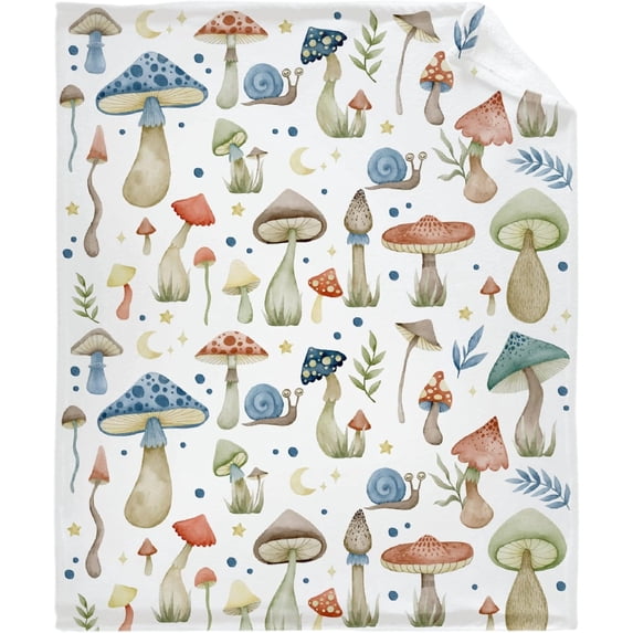 Yibo Cute Frog and Mushrooms Blanket Flannel Soft and Comfortable Anti-static Bed Sofa Blanket
