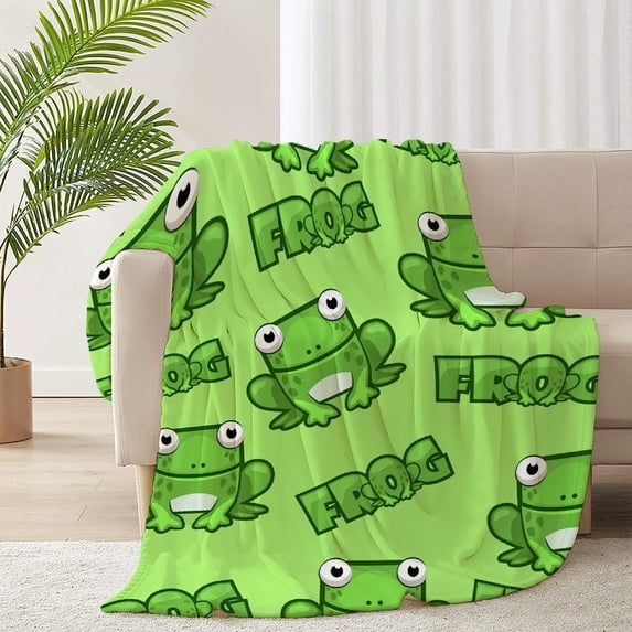 Yibo Cute Frogs Graphics Blanket Flannel Soft and Comfortable Anti-static Bed Sofa Blanket