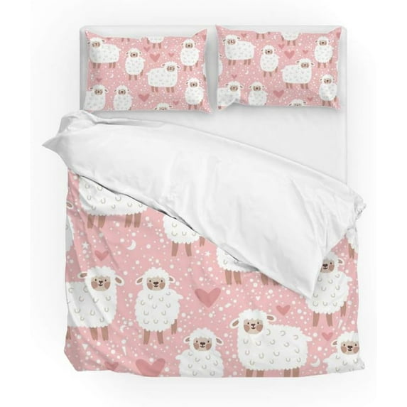 Yibo Cute Llamas Camel Rainbow Blue Duvet Cover - Premium Polyester Duvet Cover with Zipper Closure, 3 Piece Set, Includes 1 Duvet Cover and 2 Pillow Cases, No Comforter