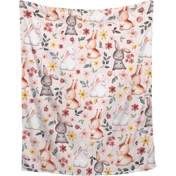 Yibo Cute Rabbit Plush Blanket Flannel Soft and Comfortable Anti-static Bed Sofa Blanket