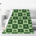 thumbnail image 1 of Yibo Cute St Patrick's Day Lucky Green Clover Shamrock Blanket for Couch Sofa and Bed, 1 of 8