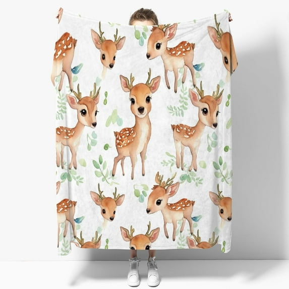 Yibo Deer Blanket Flannel Soft and Comfortable Anti-static Bed Sofa Blanket