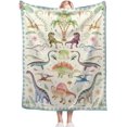thumbnail image 1 of Yibo Dinosaur Alphabet Blanket Educational Learning Gift for Girls Boys Kids Dinosaur LoversSuper Soft Flannel Blanket for Sofa Camping TravelWarm Home Decor for All Seasons,for Kids/Baby, 1 of 7