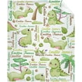 thumbnail image 1 of Yibo Dinosaur Alphabet Blanket Flannel Soft and Comfortable Anti-static Bed Sofa Blanket, 1 of 6