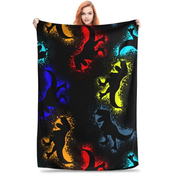 Yibo Dinosaur Theme Blanket Flannel Soft and Comfortable Anti-static Bed Sofa Blanket